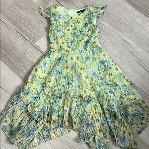 Floral Green and Blue Dress